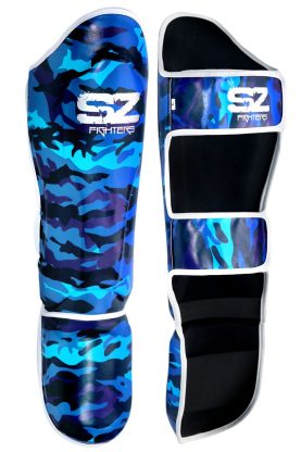 SZ Fighters - Тай Протектори за Крака Camo - Blue