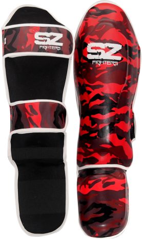 SZ Fighters - Тай Протектори за Крака Camo - Red