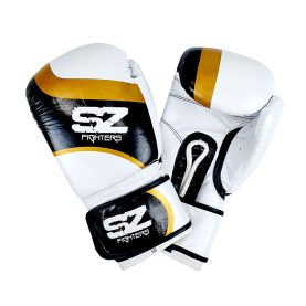 SZ Fighters - Боксови ръкавици естествена кожа - Warrior White