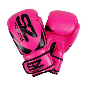 SZ Fighters - Боксови ръкавици естествена кожа - Neon Pink