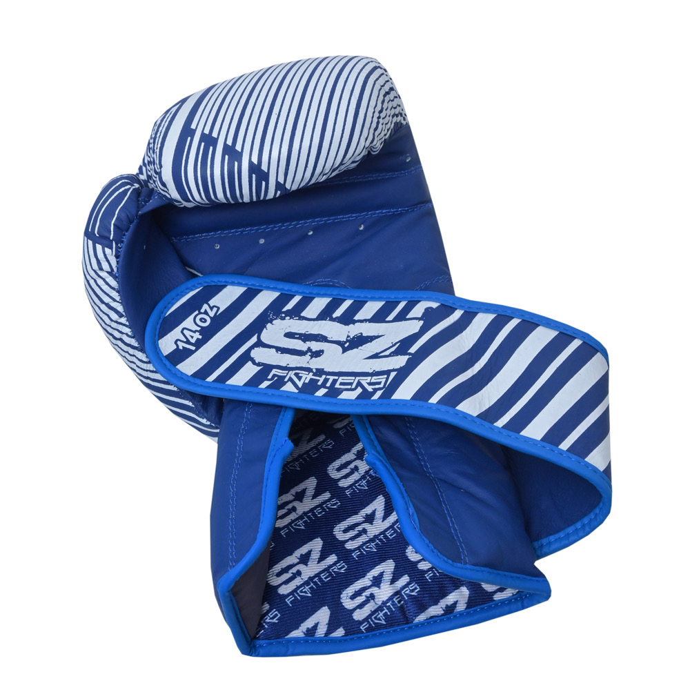 SZ Fighters - Боксови ръкавици естествена кожа - Plasma 2.0 Blue-White - Image 4