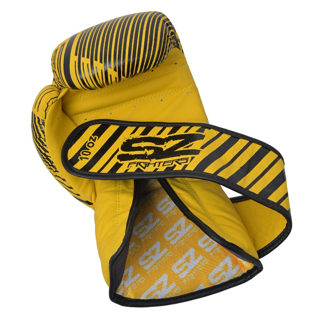 SZ Fighters - Боксови ръкавици естествена кожа - Plasma 2.0 Yellow-Black - Image 4