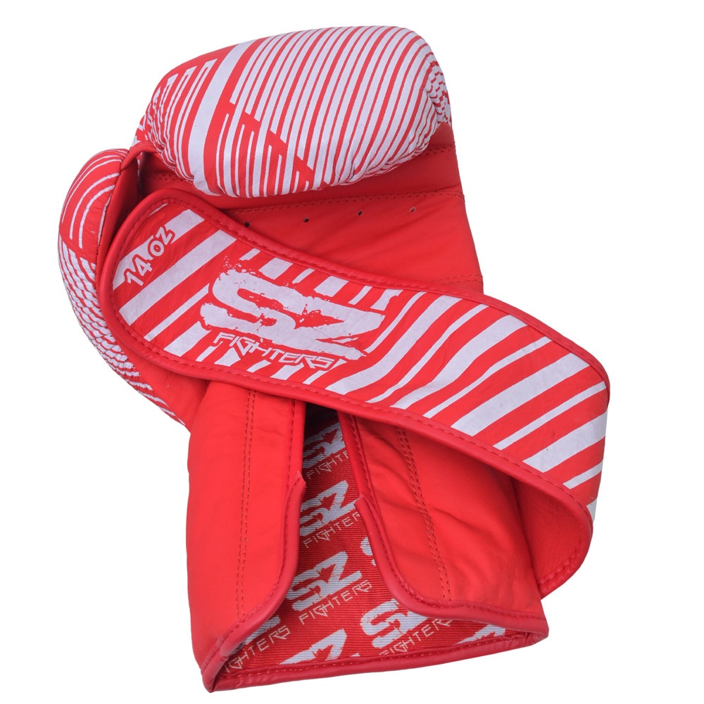 SZ Fighters - Боксови ръкавици естествена кожа - Plasma 2.0 Red - White - Image 4